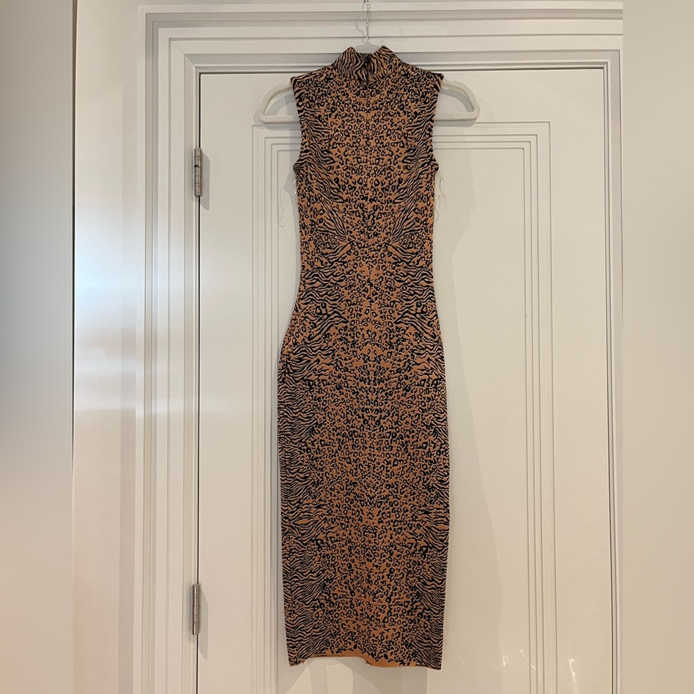 House of CB Animal Print Long Sleeve Dress